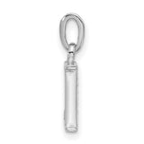 14k White Gold Letter L Pendant with Diamond Accent, Dainty Monogram Charm for Women