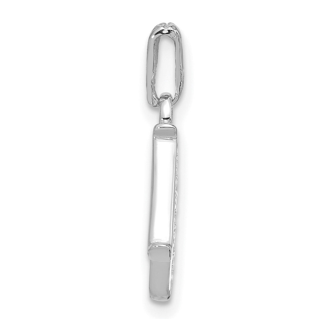 14k White Gold Initial N Pendant with Diamond Accent, Monogram Letter Charm for Women