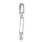 14k White Gold Initial N Pendant with Diamond Accent, Monogram Letter Charm for Women