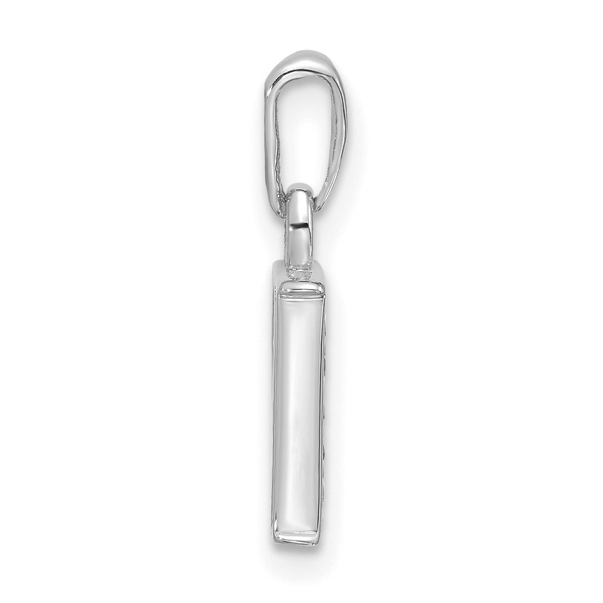 14k White Gold Letter P Pendant with Diamond Accents, Alphabet Charm for Women
