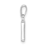 14k White Gold Letter R Pendant with Diamond, Dainty Monogram Charm for Women