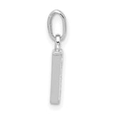 14k White Gold V Initial Pendant with Diamond Accent, Script Letter Charm for Women
