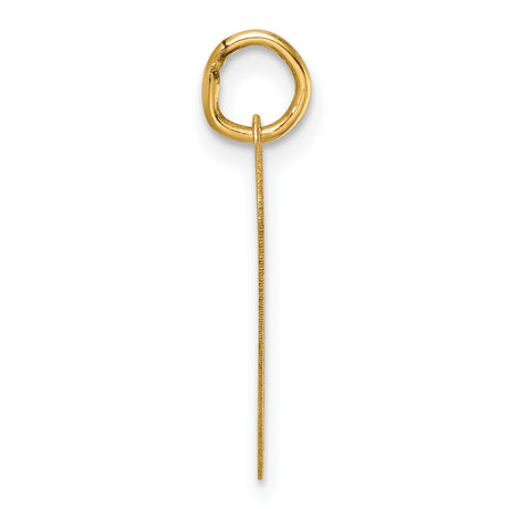 Polished Class of 2024 Heart Charm Pendant in Real 14k Yellow Gold