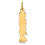 Polished and Satin Vertical 2024 Charm Pendant in Real 14k Yellow Gold