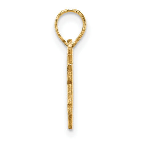 Graduation Cap 24 with Dangling Tassel Charm Pendant in Real 14k Yellow Gold