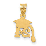 Graduation Cap 24 with Dangling Tassel Charm Pendant in Real 14k Yellow Gold