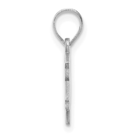 Graduation Cap 24 with Dangling Tassel Charm Pendant in Real 14k White Gold