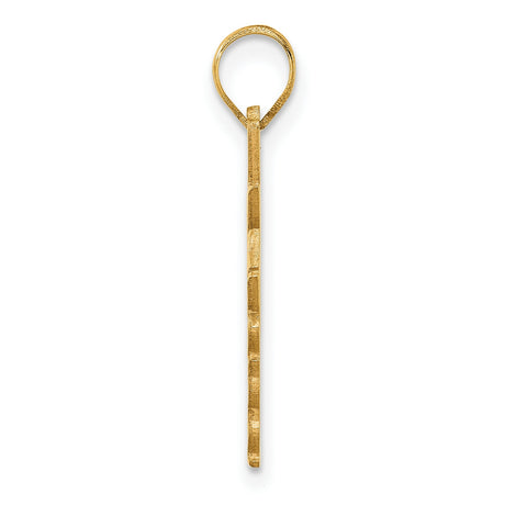 Graduation Cap and Slanted Diploma 2024 Charm Pendant in Real 14k Yellow Gold
