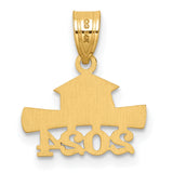 2024 Graduation Cap and Diploma Charm Pendant in Real 14k Yellow Gold
