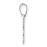 Graduation Cap and Diploma 2024 Charm Pendant in Real 14k White Gold
