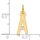 14k Yellow Gold Initial Pendant Charm, Letter A Cutout Monogram Jewelry for Women or Unisex Wear