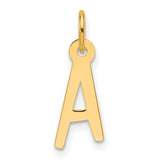14k Yellow Gold Initial Pendant Charm, Letter A Cutout Monogram Jewelry for Women or Unisex Wear