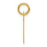 14k Yellow Gold Script Letter C Pendant, Polished Cursive Initial Charm for Women