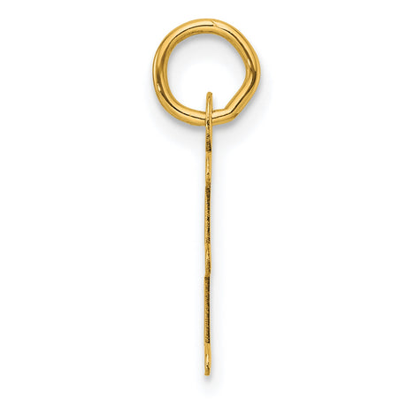 14k Yellow Gold Pendant, Block Letter E Initial Charm, Unisex Alphabet Jewelry