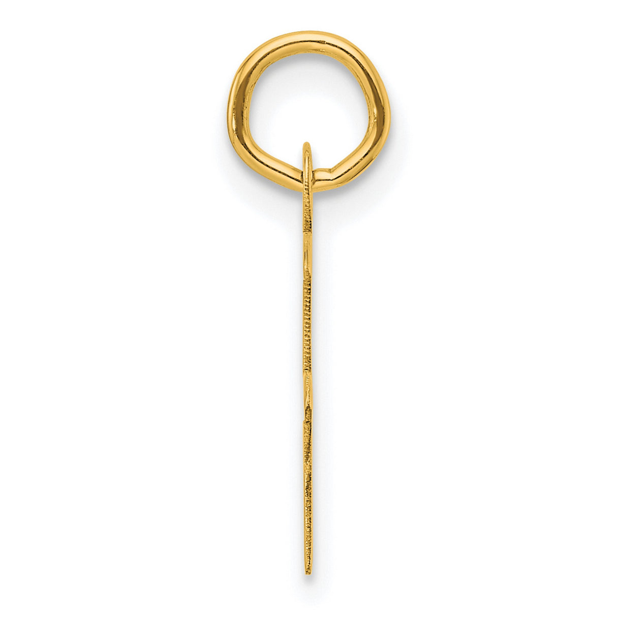 14k Yellow Gold Letter F Pendant, Polished Block Initial Charm for Women or Unisex