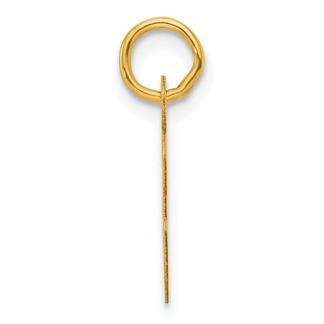 Slanted Block Letter G Initial Charm Pendant in Real 14k Yellow Gold