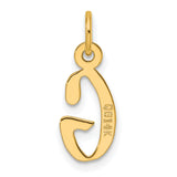 Slanted Block Letter G Initial Charm Pendant in Real 14k Yellow Gold