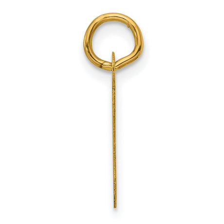 14k Yellow Gold Letter J Pendant, Polished Block Initial Charm for Women or Unisex Wear