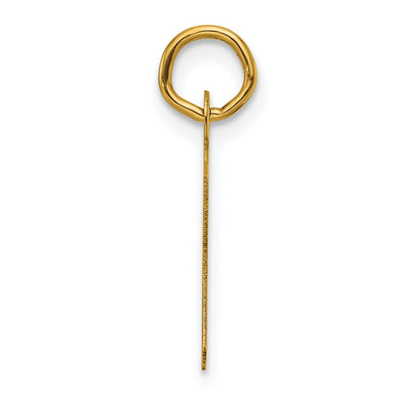 14k Yellow Gold Initial K Pendant Charm, Polished Letter Jewelry for Women or Unisex Wear