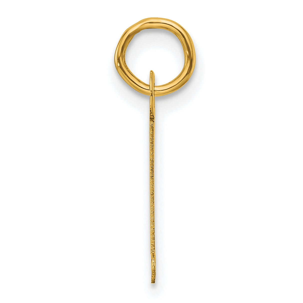 14k Yellow Gold Letter L Pendant Charm, Polished Initial Jewelry for Women