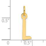 14k Yellow Gold Letter L Pendant Charm, Polished Initial Jewelry for Women
