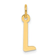 14k Yellow Gold Letter L Pendant Charm, Polished Initial Jewelry for Women