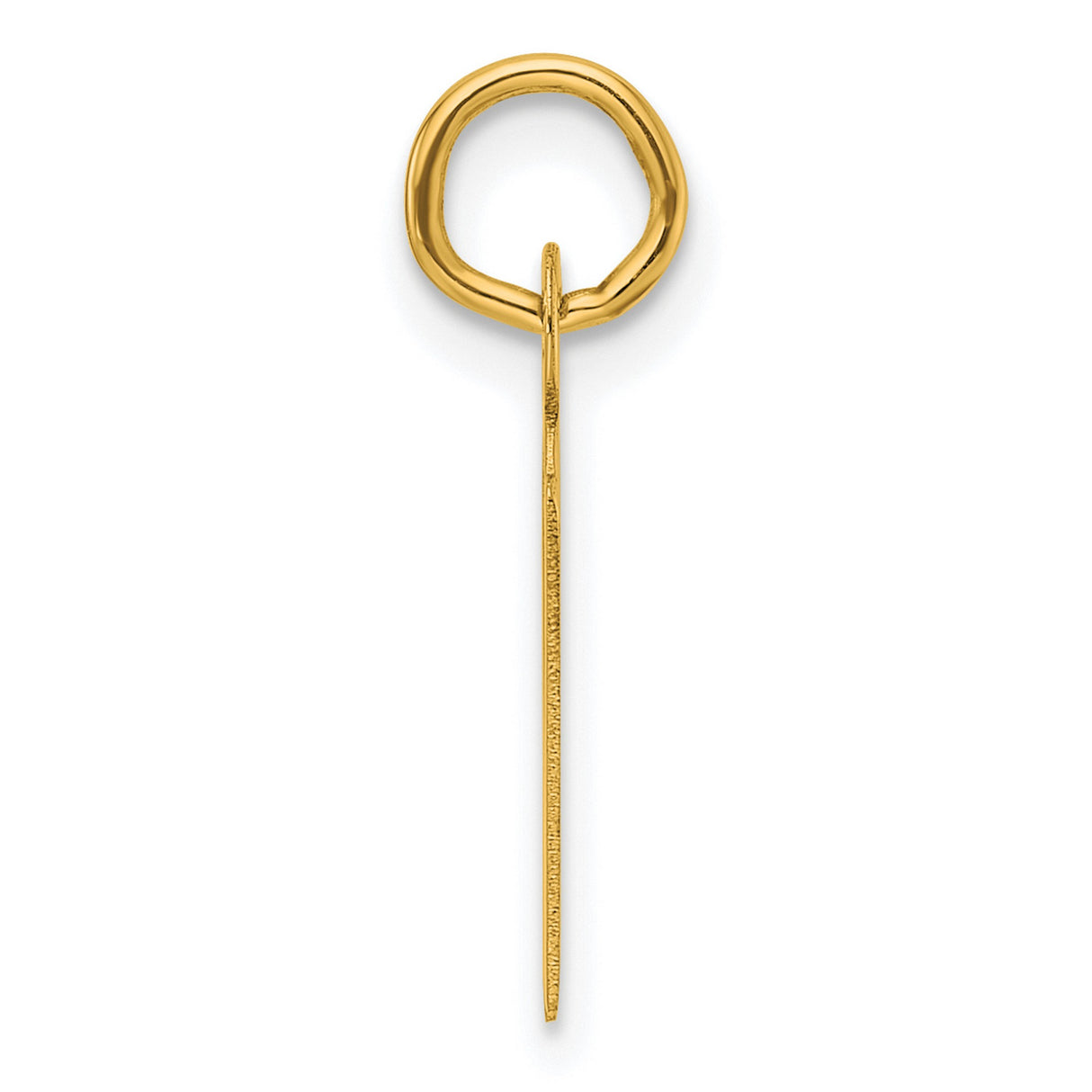 14k Yellow Gold Letter N Pendant Charm, Polished Cutout Initial, Modern Block Style