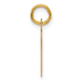 14k Yellow Gold Letter N Pendant Charm, Polished Cutout Initial, Modern Block Style