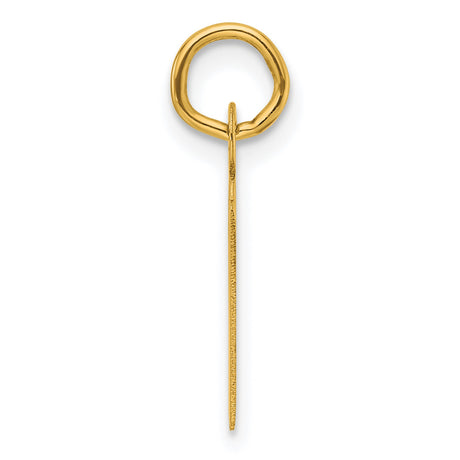 14k Yellow Gold Letter N Pendant Charm, Polished Cutout Initial, Modern Block Style