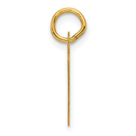 14k Yellow Gold Letter R Pendant Charm, Polished Block Initial, Unisex Jewelry Accessory