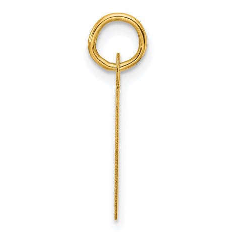 Slanted Block Letter U Initial Charm Pendant in Real 14k Yellow Gold