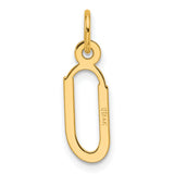 Slanted Block Letter U Initial Charm Pendant in Real 14k Yellow Gold