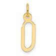Slanted Block Letter U Initial Charm Pendant in Real 14k Yellow Gold