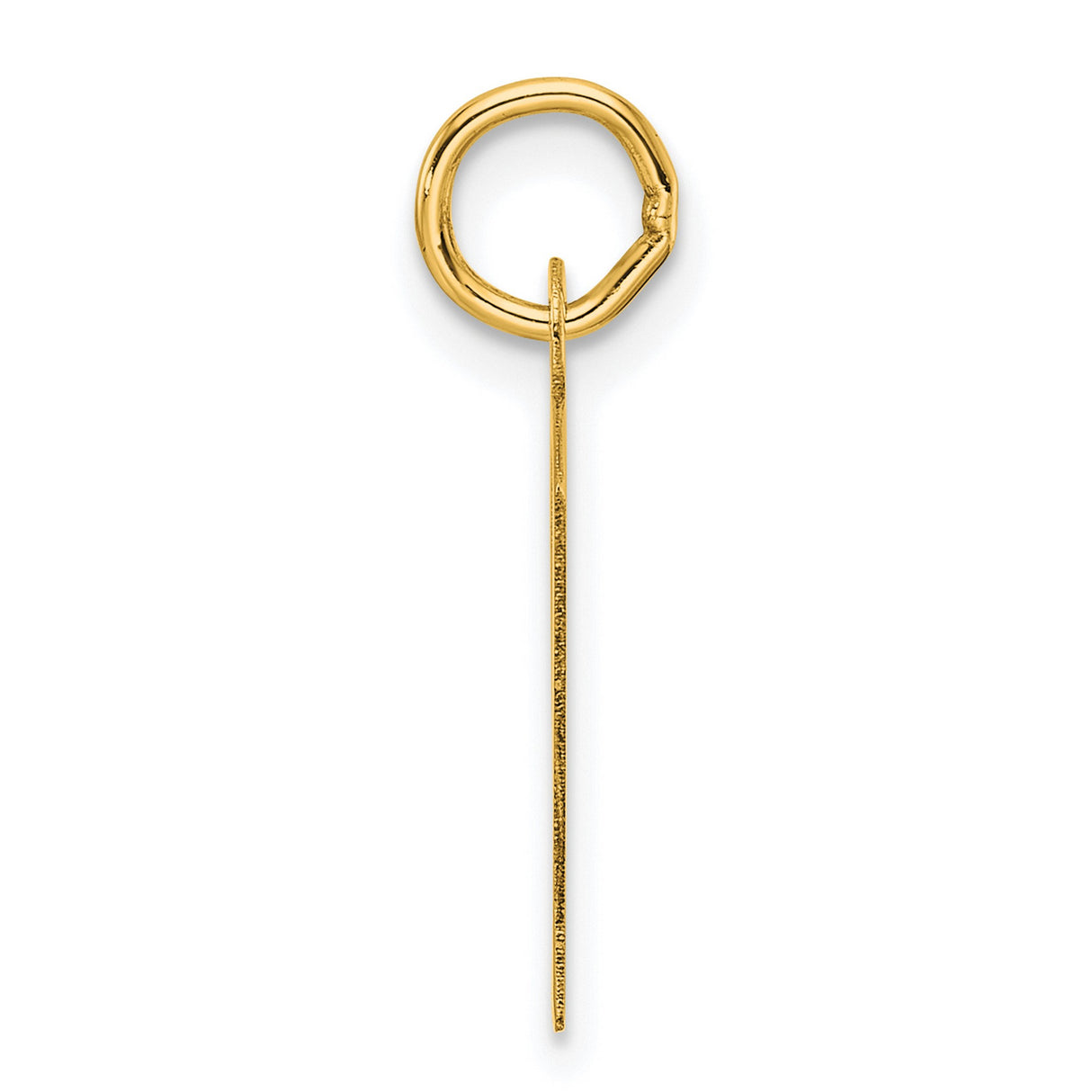 Slanted Block Letter Y Initial Charm Pendant in Real 14k Yellow Gold