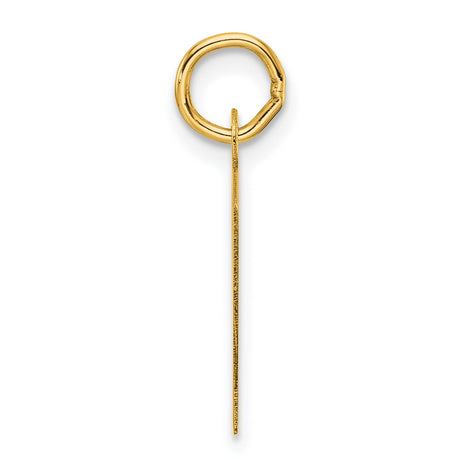 Slanted Block Letter Y Initial Charm Pendant in Real 14k Yellow Gold