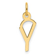 Slanted Block Letter Y Initial Charm Pendant in Real 14k Yellow Gold