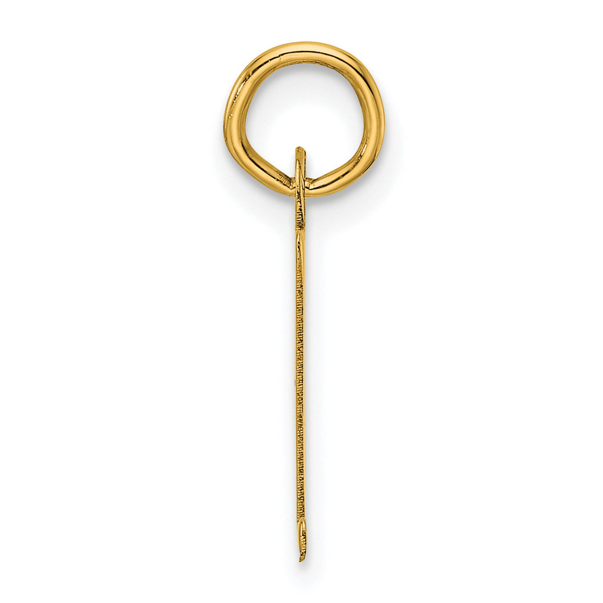 Slanted Block Letter Z Initial Charm Pendant in Real 14k Yellow Gold