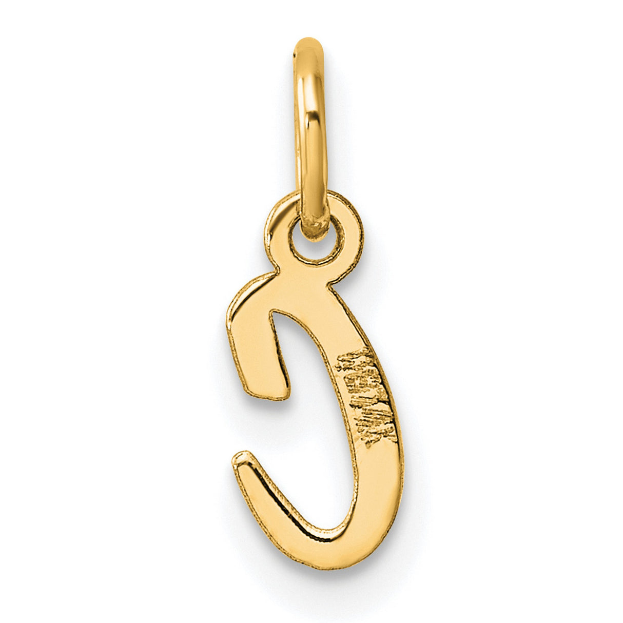 14k Yellow Gold Initial C Pendant Charm, Script Letter Cursive Monogram Jewelry for Women