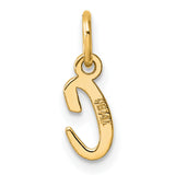 14k Yellow Gold Initial C Pendant Charm, Script Letter Cursive Monogram Jewelry for Women