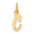 14k Yellow Gold Initial C Pendant Charm, Script Letter Cursive Monogram Jewelry for Women