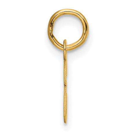 14k Yellow Gold Script Letter E Pendant, Cursive Initial Charm for Women