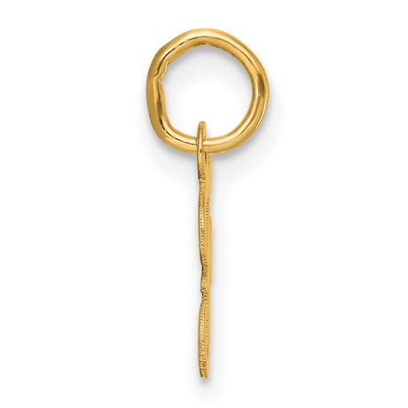 14k Yellow Gold Script Letter F Pendant Charm, Dainty Cursive Initial Jewelry for Women