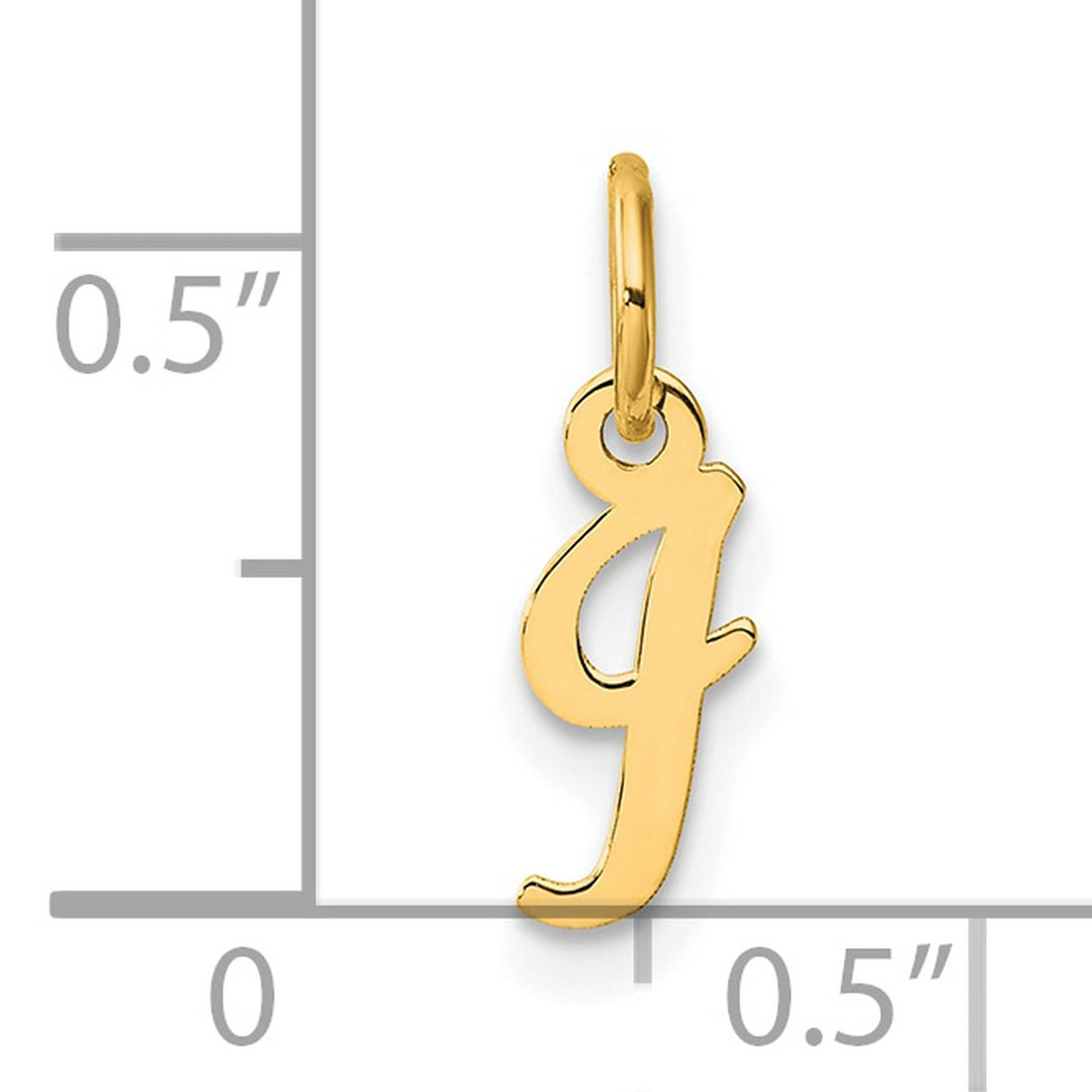 14k Yellow Gold Initial J Pendant Charm, Script Letter Design for Women