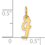 14k Yellow Gold Initial J Pendant Charm, Script Letter Design for Women