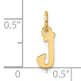 14k Yellow Gold Script Letter J Pendant, Dainty Personalized Initial Charm for Women