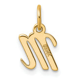 14k Yellow Gold Virgo Zodiac Pendant with Script Design, Polished Astrology Charm