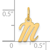 14k Yellow Gold Virgo Zodiac Pendant with Script Design, Polished Astrology Charm