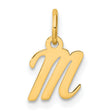 14k Yellow Gold Virgo Zodiac Pendant with Script Design, Polished Astrology Charm
