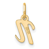 14k Yellow Gold Letter N Pendant, Lowercase Initial Charm, Minimalist Monogram Jewelry