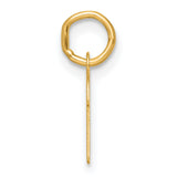 14k Yellow Gold Lowercase P Pendant, Script Letter Charm for Women or Unisex Wear